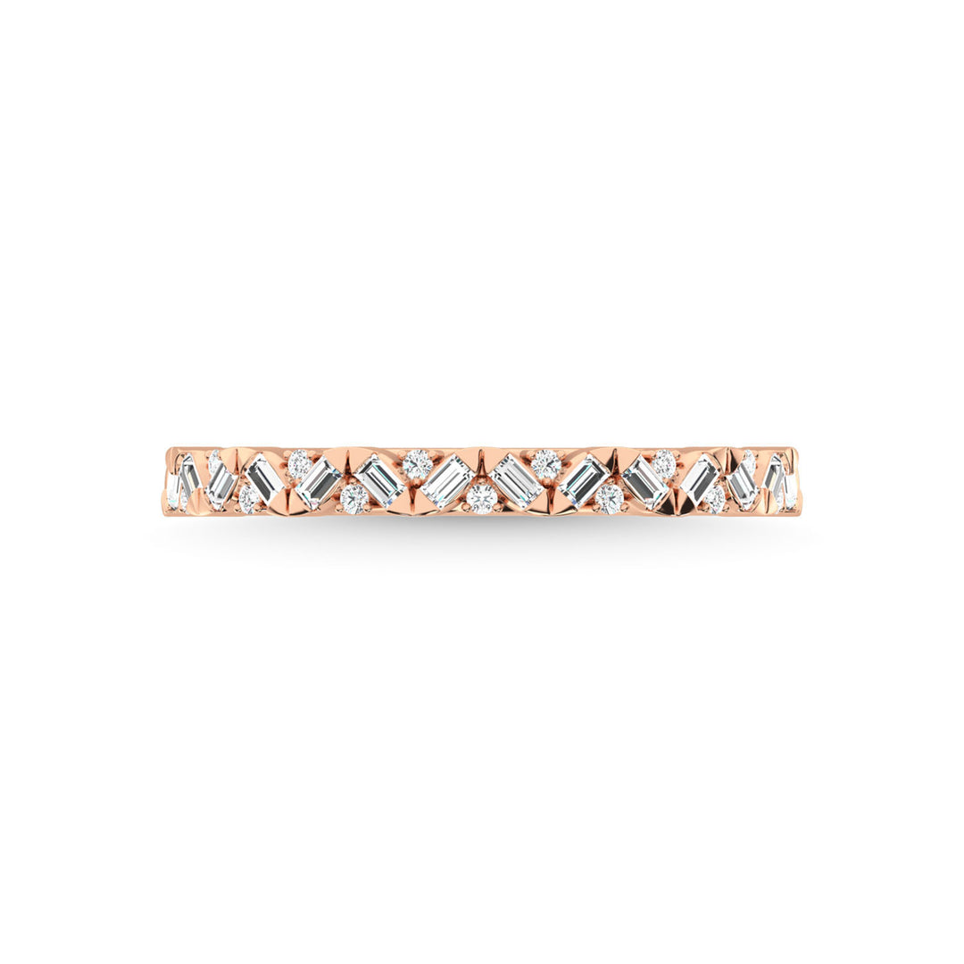 Diamante en oro rosa de 14 quilates de 1/5 qt. total. Banda apilable
