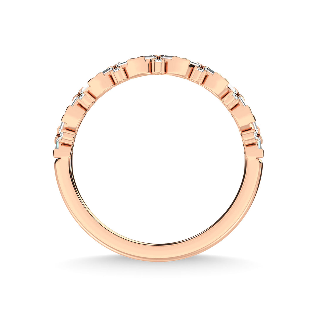 Diamante en oro rosa de 14 quilates de 1/5 qt. total. Banda apilable