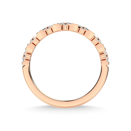 Diamante en oro rosa de 14 quilates de 1/5 qt. total. Banda apilable