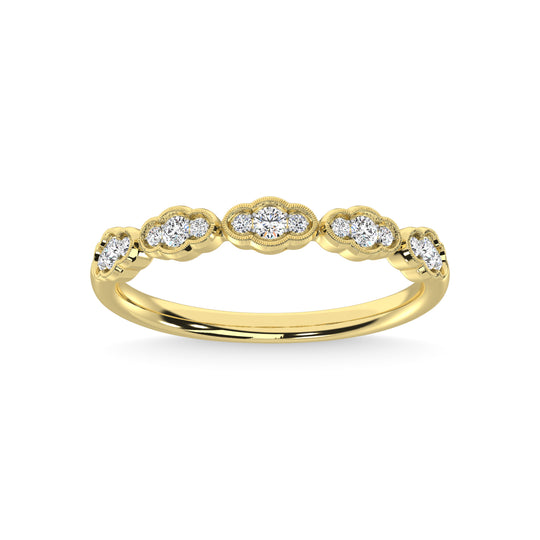 Diamante de oro amarillo de 14 quilates de 1/5 quilates total. Banda apilable