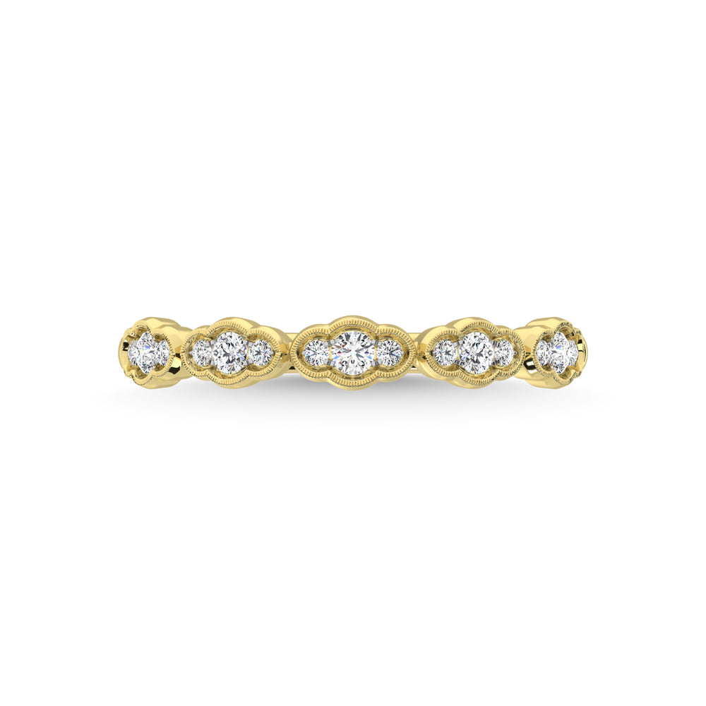Diamante de oro amarillo de 14 quilates de 1/5 quilates total. Banda apilable