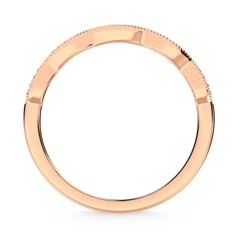 Diamante de oro rosa de 14 quilates de 1/6 qt. Dos. Banda apilable