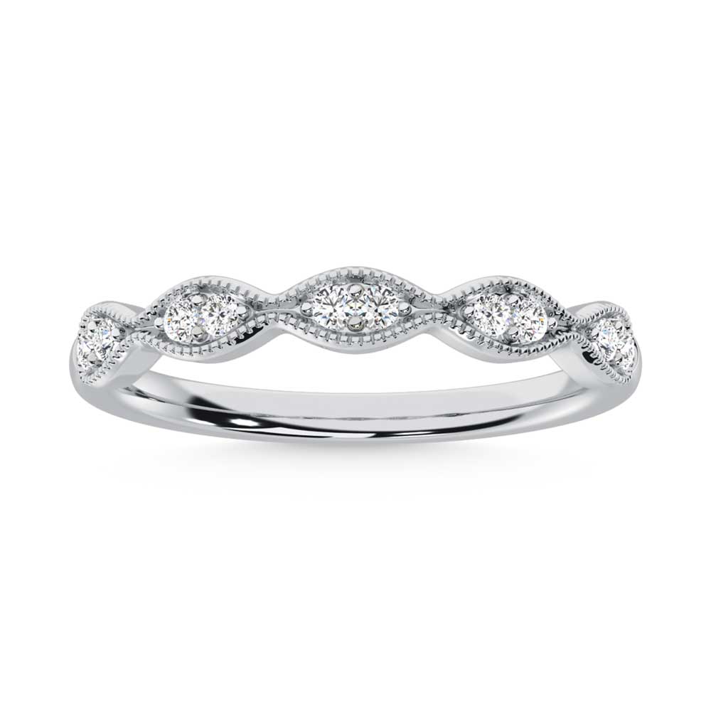 1/6 ct. 14K white gold diamond. Two. Stackable band