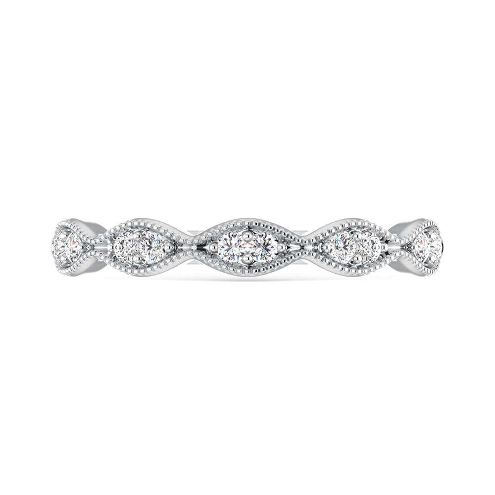 1/6 ct. 14K white gold diamond. Two. Stackable band