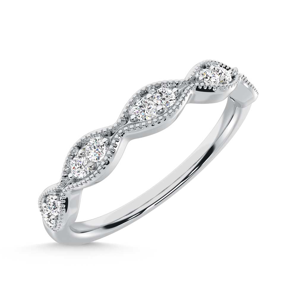 1/6 ct. 14K white gold diamond. Two. Stackable band