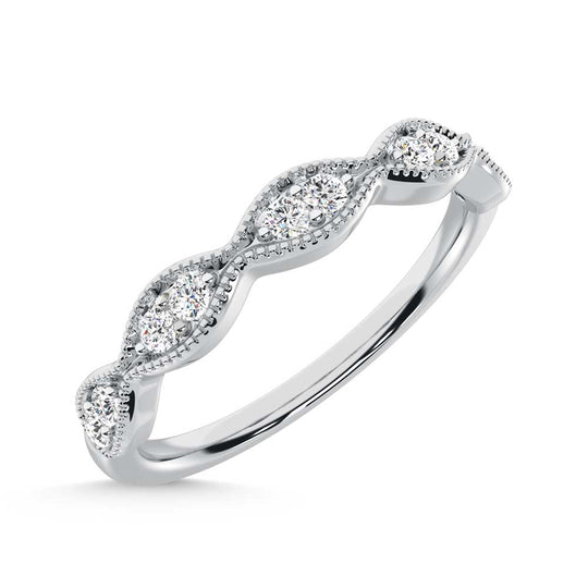 1/6 ct. 14K white gold diamond. Two. Stackable band
