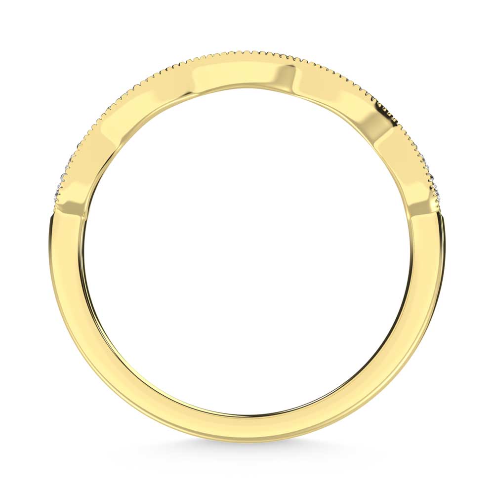 Diamante de oro amarillo de 14 quilates de 1/6 qt. Dos. Banda apilable