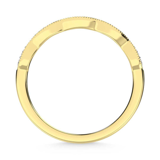 Diamante de oro amarillo de 14 quilates de 1/6 qt. Dos. Banda apilable