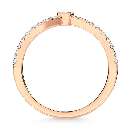 Diamante de oro rosa de 14 quilates de 1/4 qt. Dos. Banda de chevr√≥n