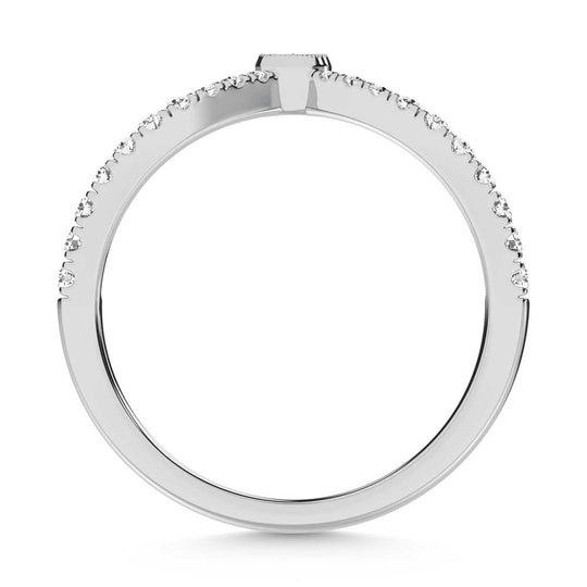 1/4 ct. 10K White Gold Diamond. Two. Chevron Band