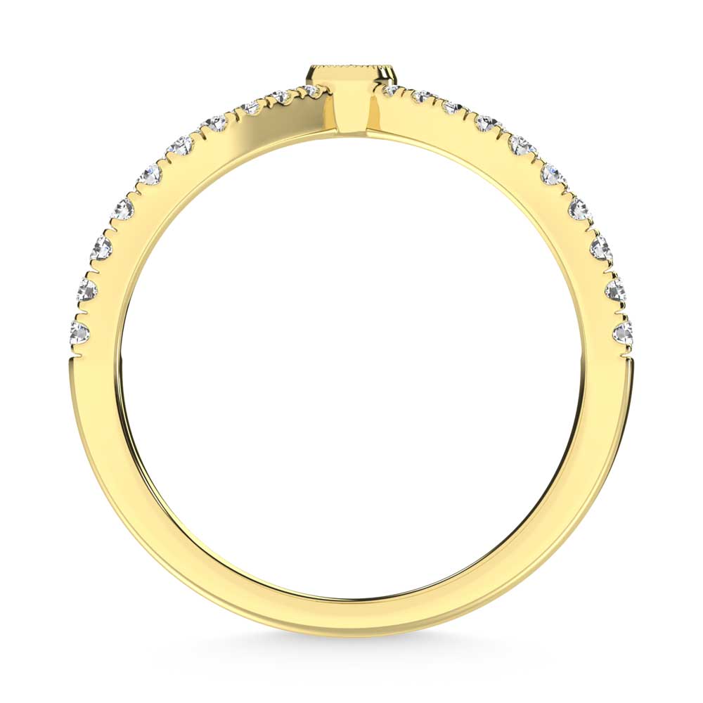 Diamante de oro amarillo de 10 quilates de 1/4 qt. Dos. Banda de chevr√≥n