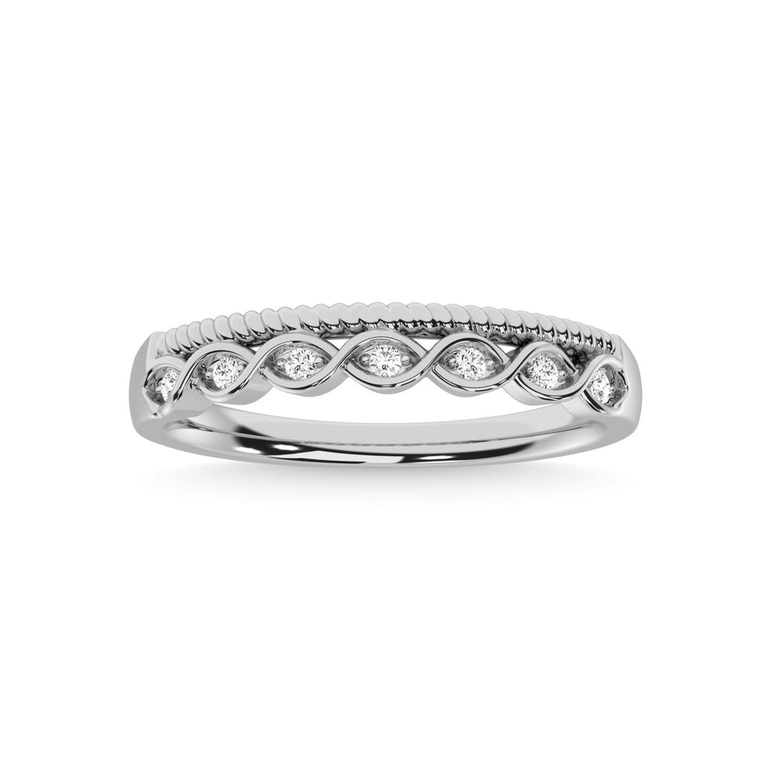 14K White Gold Diamond 1/20 ct tw. Stackable band