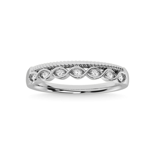 14K White Gold Diamond 1/20 ct tw. Stackable band