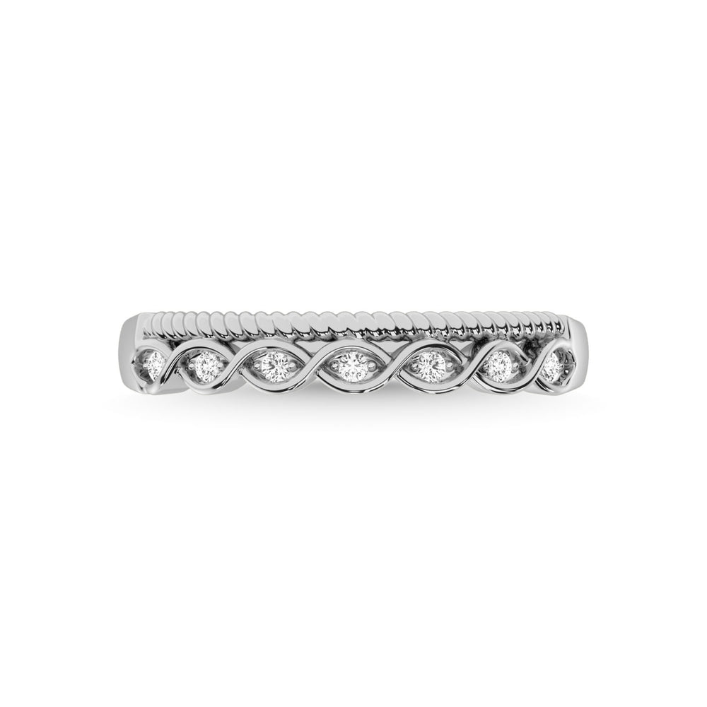 14K White Gold Diamond 1/20 ct tw. Stackable band