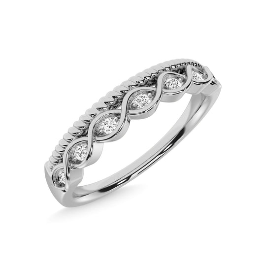 14K White Gold Diamond 1/20 ct tw. Stackable band
