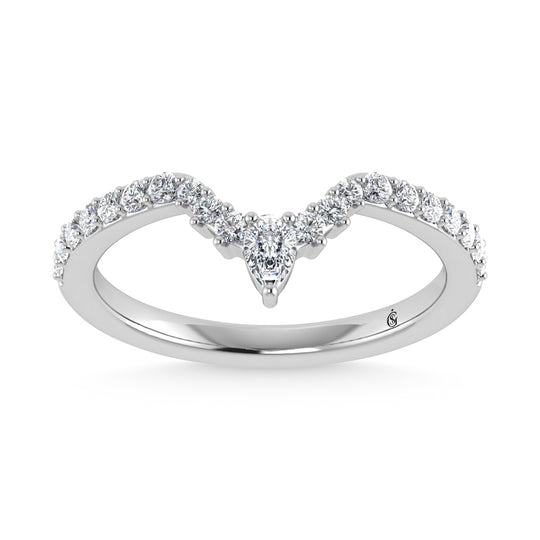 1/3 ct. 14K white gold diamond. Two. Chevron band
