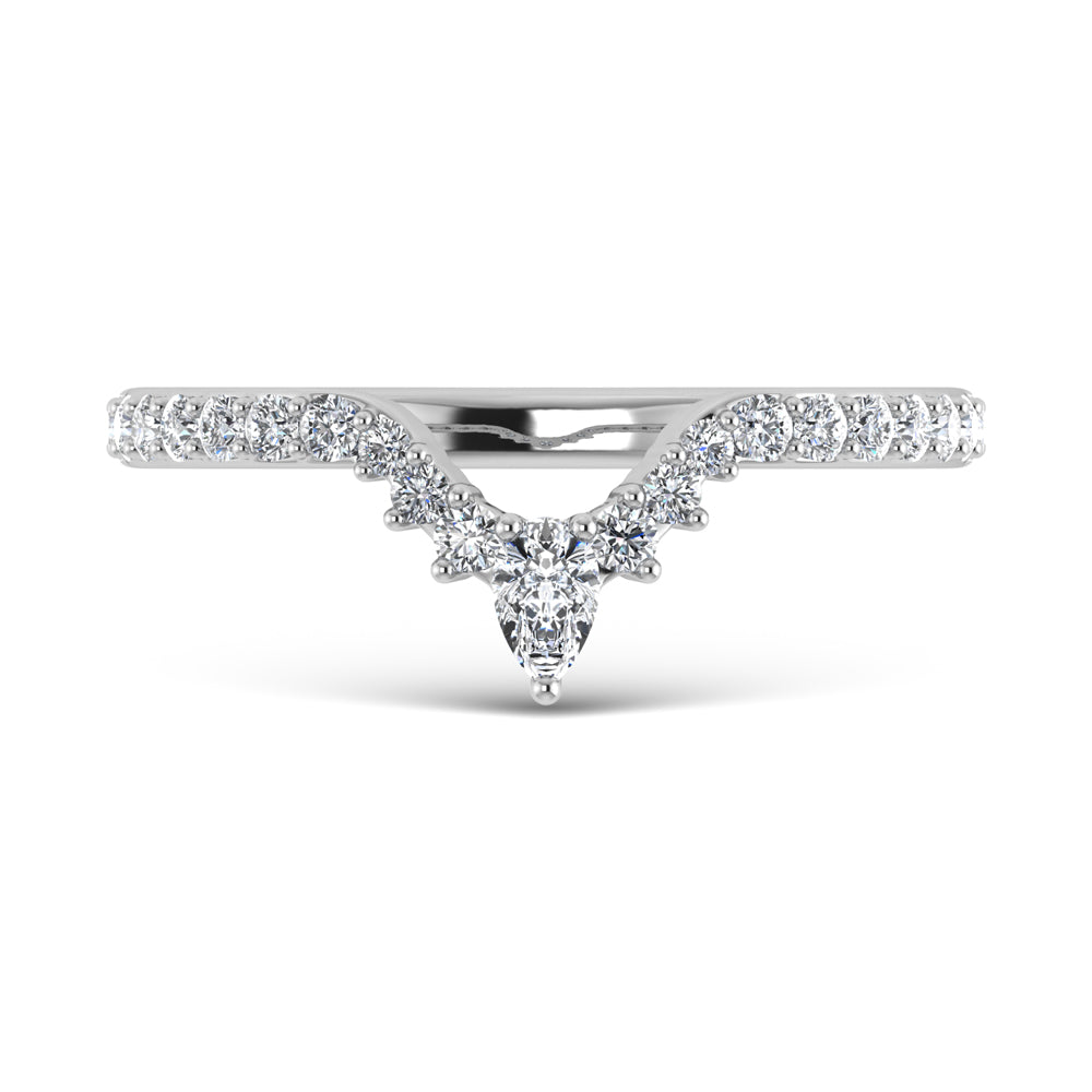 1/3 ct. 14K white gold diamond. Two. Chevron band