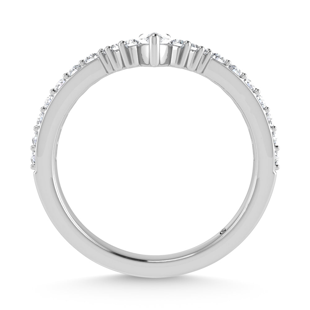1/3 ct. 14K white gold diamond. Two. Chevron band