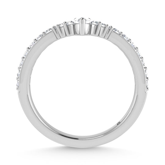 1/3 ct. 14K white gold diamond. Two. Chevron band