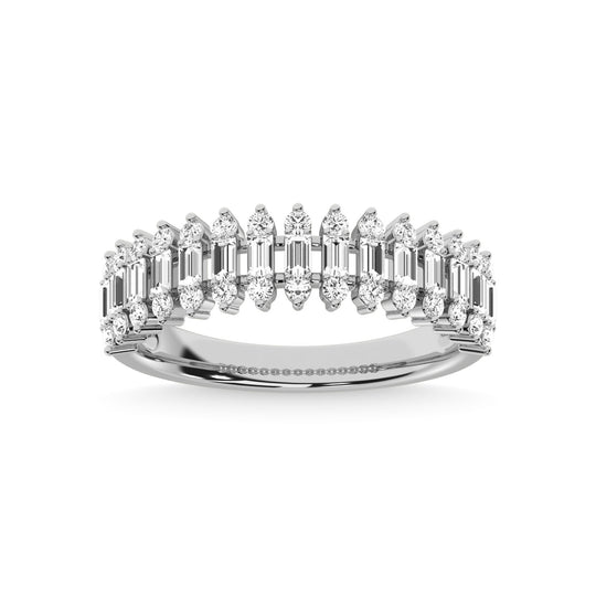 Diamante de oro blanco de 14 quilates de 1/2 qt. total Anillo de aniversario