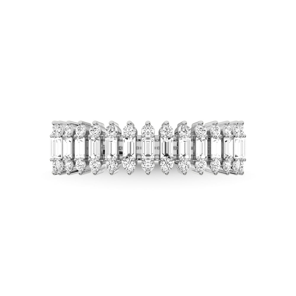 Diamante de oro blanco de 14 quilates de 1/2 qt. total Anillo de aniversario