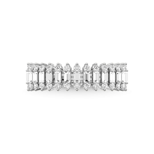 Diamante de oro blanco de 14 quilates de 1/2 qt. total Anillo de aniversario