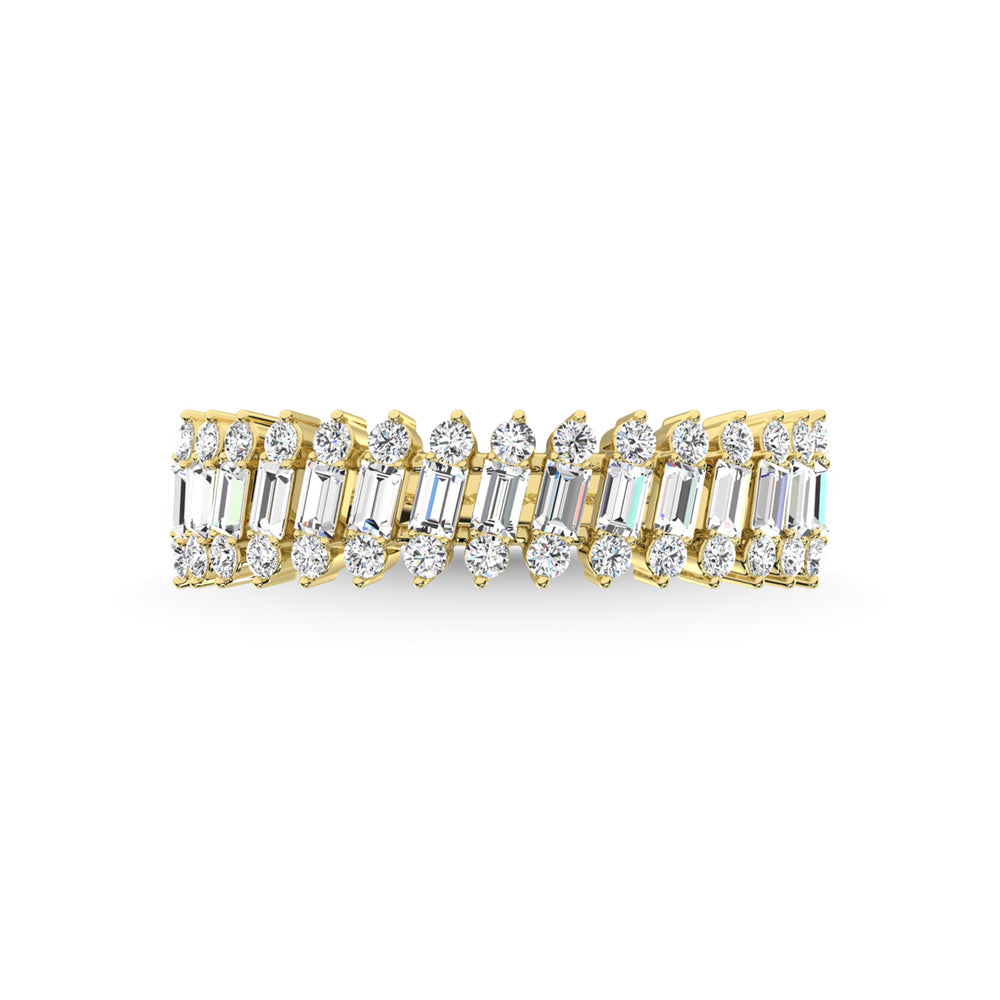 Diamante de oro amarillo de 14 quilates de 1/2 qt. total Anillo de aniversario
