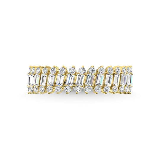 Diamante de oro amarillo de 14 quilates de 1/2 qt. total Anillo de aniversario