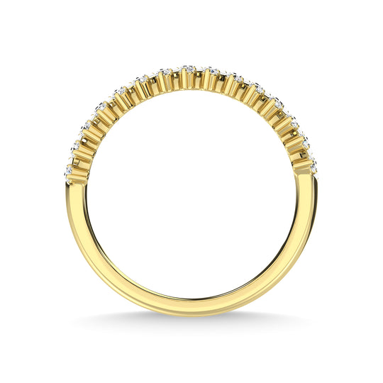 Diamante de oro amarillo de 14 quilates de 1/2 qt. total Anillo de aniversario