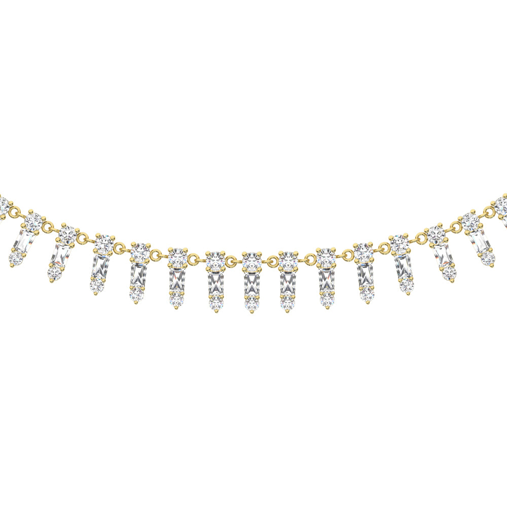 14K yellow gold 1 1/2 carat total diamond fashion necklace