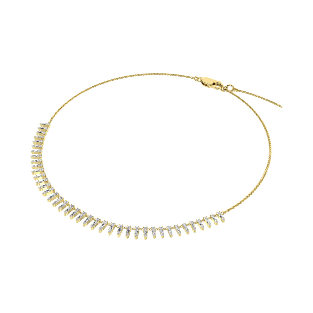 14K yellow gold 1 1/2 carat total diamond fashion necklace