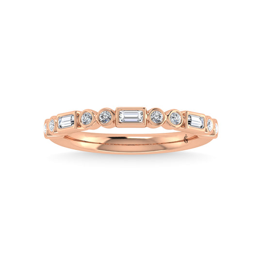 1/4 ct. 14k rose gold diamond. total stackable band