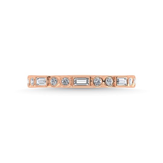 1/4 ct. 14k rose gold diamond. total stackable band