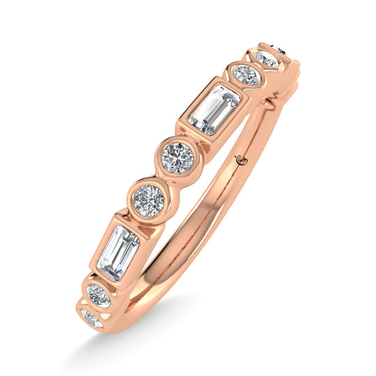 1/4 ct. 14k rose gold diamond. total stackable band