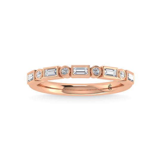 Diamante en oro rosa de 14 quilates de 1/4 qt. total Banda apilable