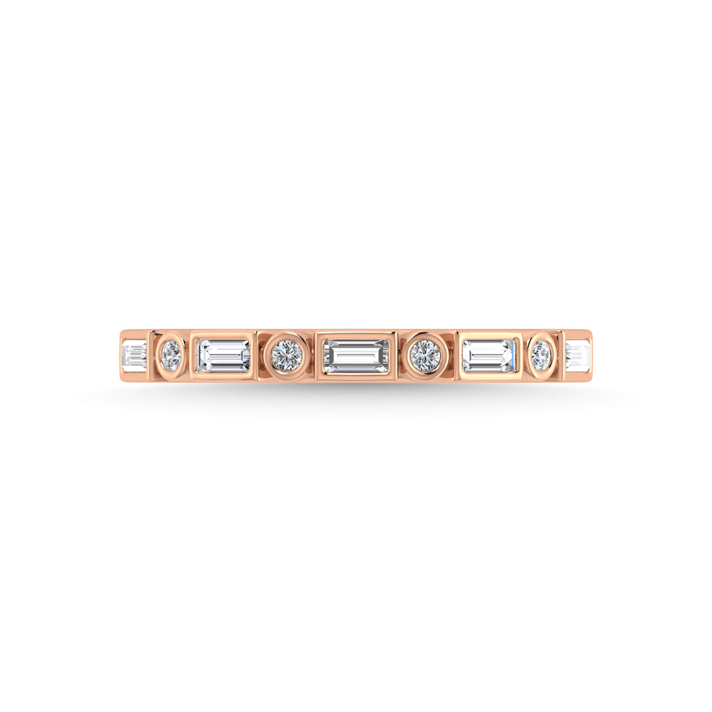 Diamante en oro rosa de 14 quilates de 1/4 qt. total Banda apilable