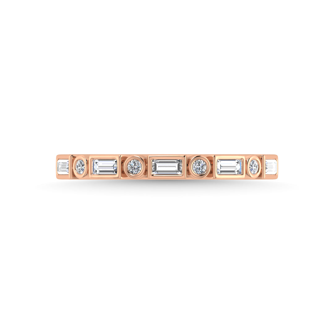 Diamante en oro rosa de 14 quilates de 1/4 qt. total Banda apilable