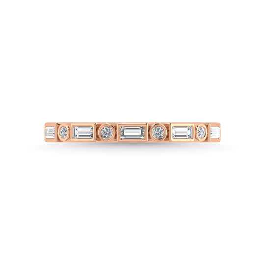 Diamante en oro rosa de 14 quilates de 1/4 qt. total Banda apilable