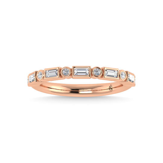 1/4 ct. 14k rose gold diamond. total stackable band