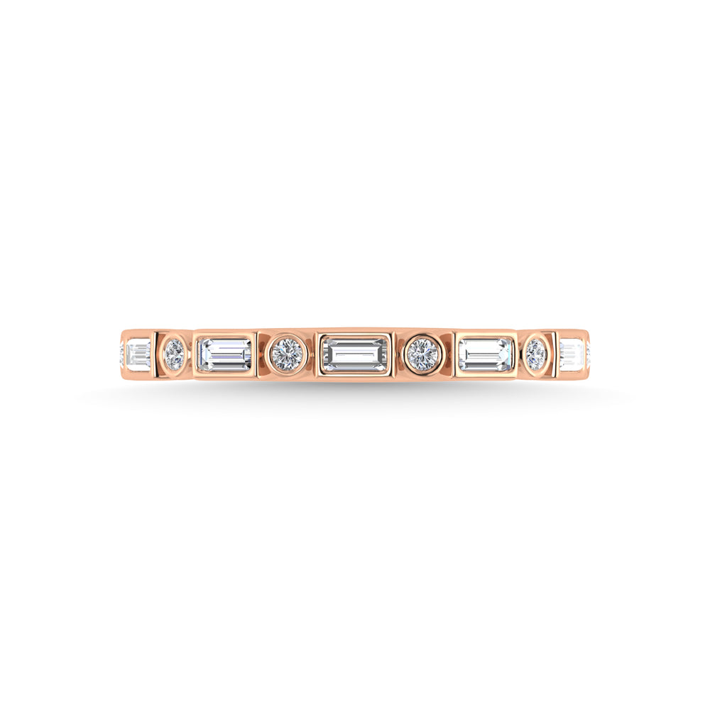 1/4 ct. 14k rose gold diamond. total stackable band