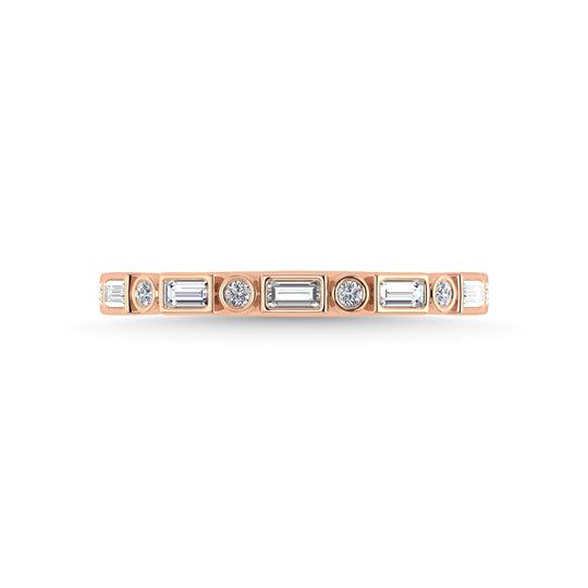 1/4 ct. 14k rose gold diamond. total stackable band