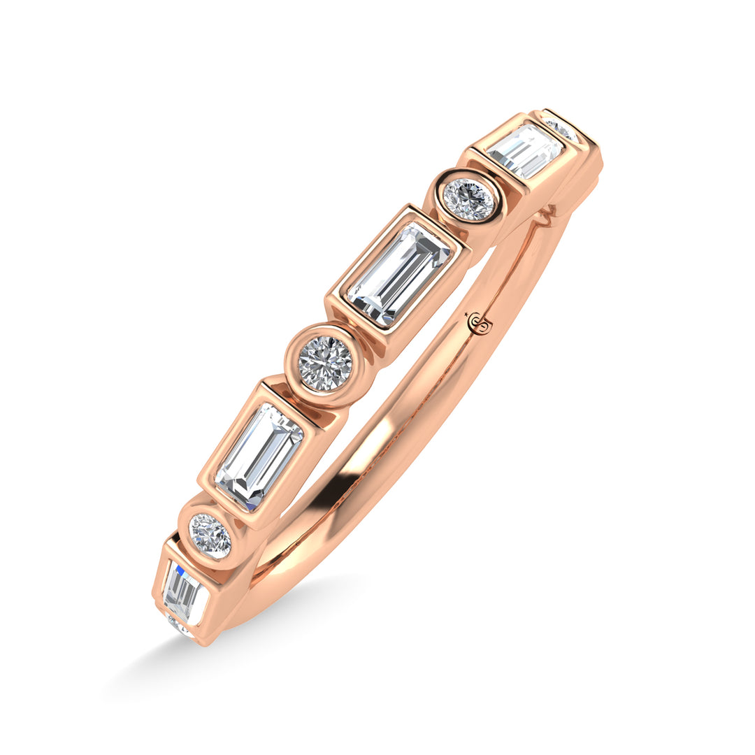 1/4 ct. 14k rose gold diamond. total stackable band