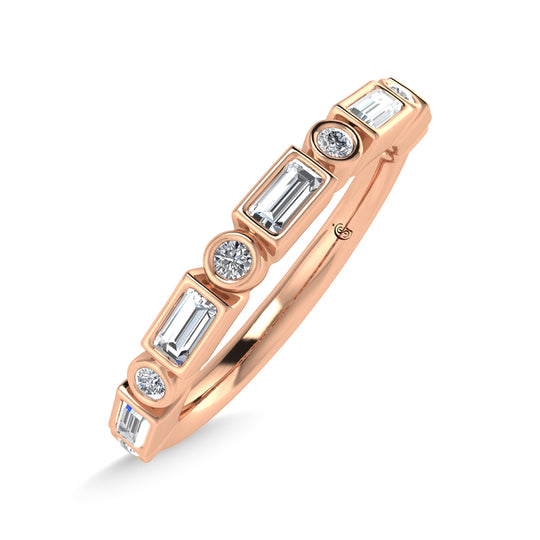 1/4 ct. 14k rose gold diamond. total stackable band
