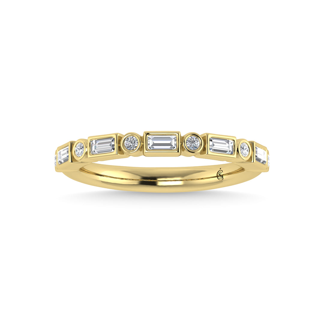 Diamante de oro amarillo de 14 quilates de 1/4 qt. total Banda apilable