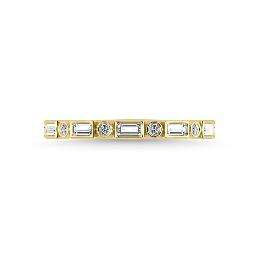 Diamante de oro amarillo de 14 quilates de 1/4 qt. total Banda apilable
