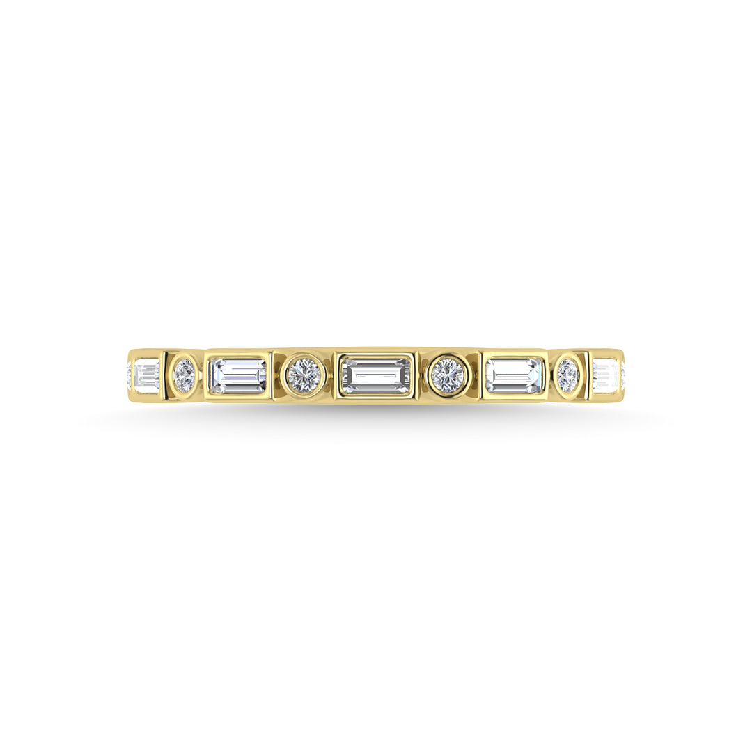 Diamante de oro amarillo de 14 quilates de 1/4 qt. total Banda apilable