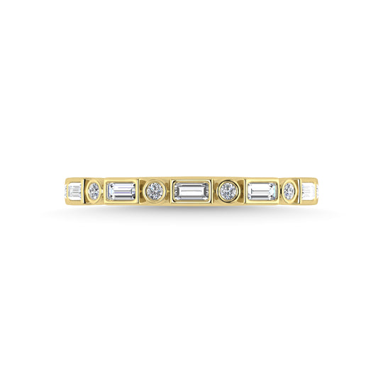 Diamante de oro amarillo de 14 quilates de 1/4 qt. total Banda apilable