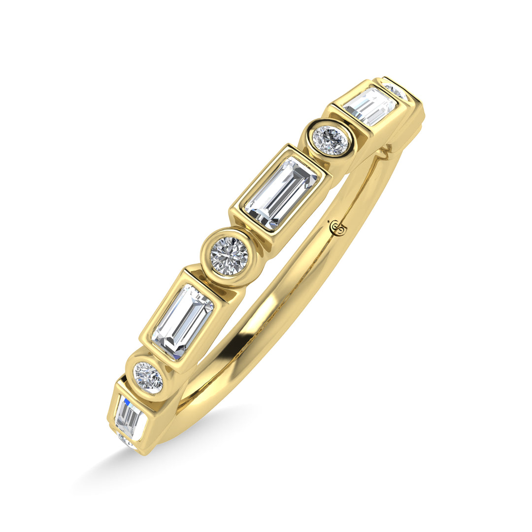 Diamante de oro amarillo de 14 quilates de 1/4 qt. total Banda apilable