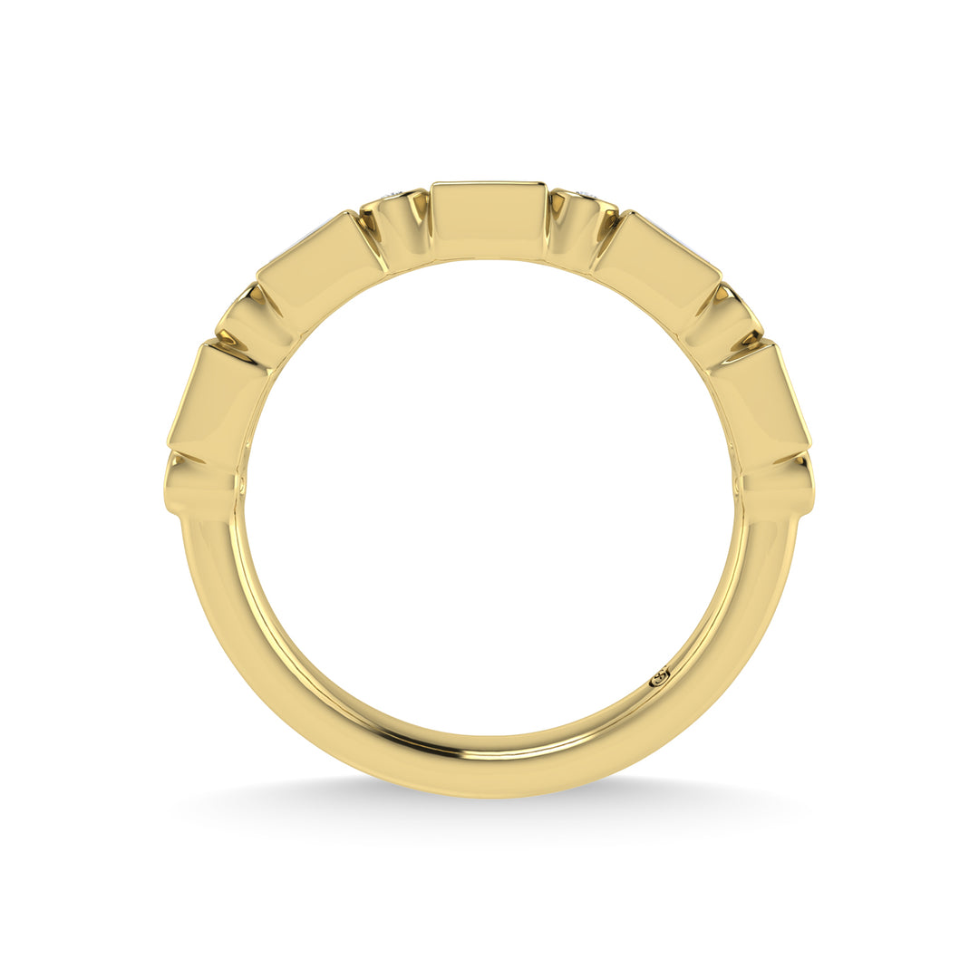 Diamante de oro amarillo de 14 quilates de 1/4 qt. total Banda apilable