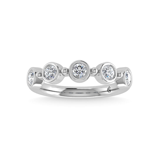 Diamante de oro blanco de 14 quilates de 1/2 qt. total Banda apilable